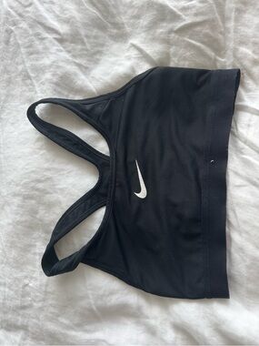 Nike Black Athletic Sports Bra with White Swoosh